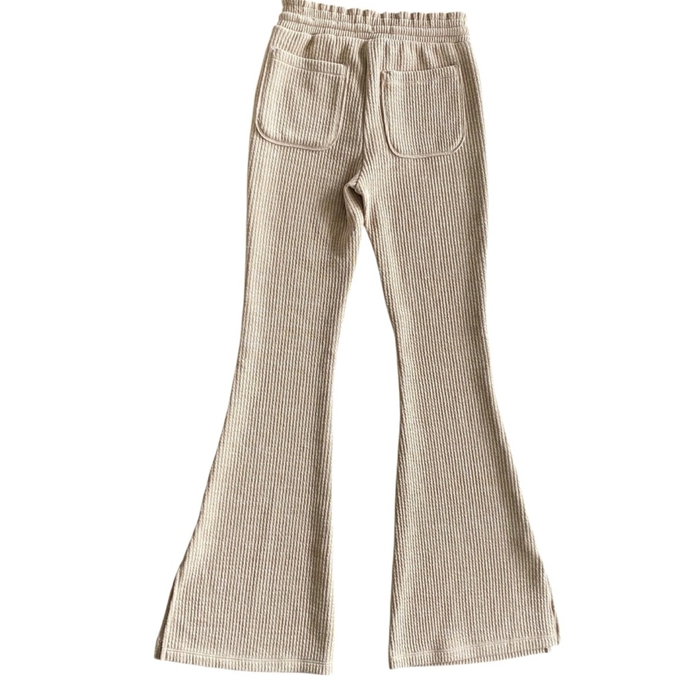 SO High Rise Flare Brown Tan Ribbed Lounge Pants Sz XS Hippie Boho Athleisure - Picture 3 of 10